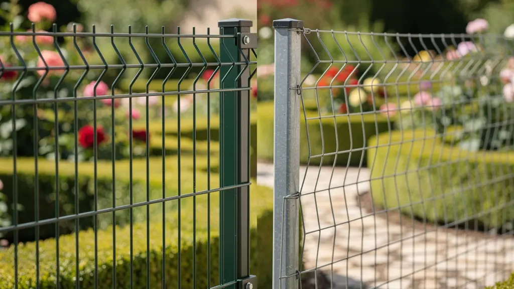 Structure comparative entre panneau grillage rigide et grillage souple en rouleau