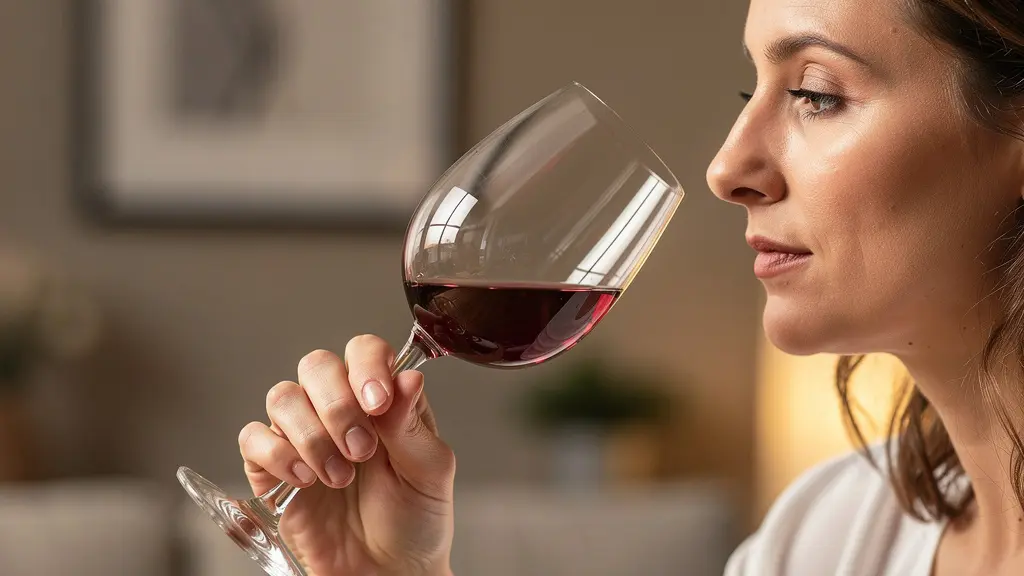 Personne tenant correctement un verre de vin par la jambe, profil latéral